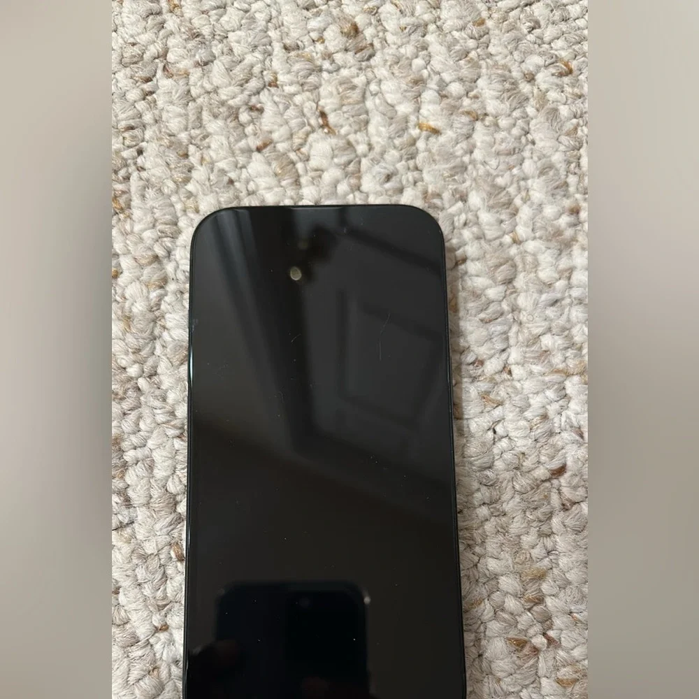 Black Smartphone with Blue Screen